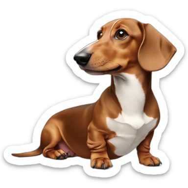 Dog head reality dachshund Looks to the left side 180 Degrees sticker
