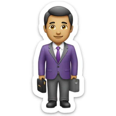 business trip purple icon sticker