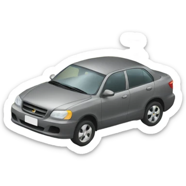 car and rocks on the road hazard sticker