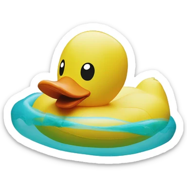 inflatable duck on pool sticker