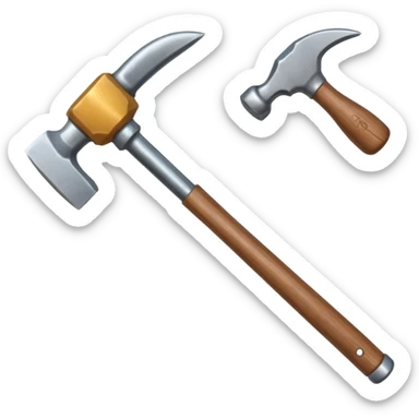 steel nail and hammer sticker