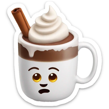 Hot chocolate in a Christmas mug sticker