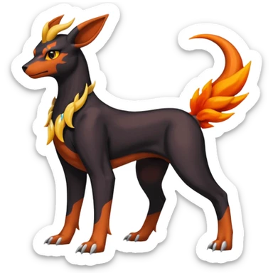
Canine-Houndoom-Amaura-Salandit-Noibat-Flareon-Fakémon-fusion (full body) sticker
