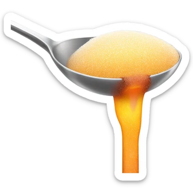 Cooking sugar on a spoon with a lighter  sticker