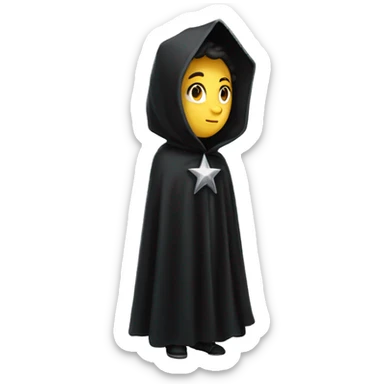 black starry cloak no person clothing silver stars sticker