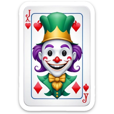 poker card with a funny jolly joker inside the card sticker