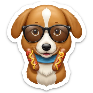 un perro salchica con gafas de sol sticker