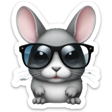Chinchilla with sunglasses  sticker