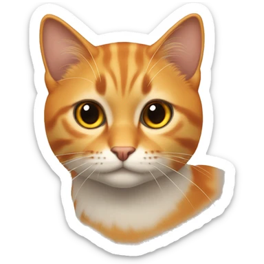 gato naranja esponjoso sticker