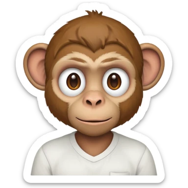 Macaco de camisa branca sticker