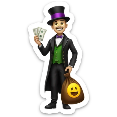 Magician whit potion and bag of money  sticker