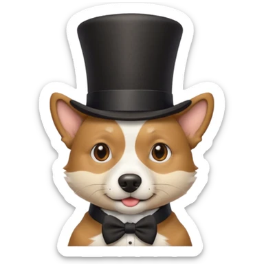 A dog with a top hat on. He’s also Bill Clinton sticker