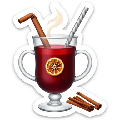 mulled wine in glass sticker