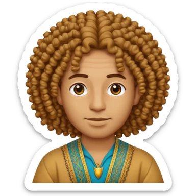 Emoji with Moroccan / Amazingh guy with curly hair, loooking like music artist Central Cee sticker