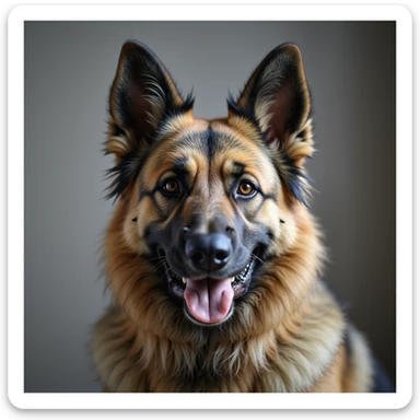 a realistic German sheepdog, detailed, lifelike, photorealistic style sticker