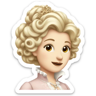 pale pink brown-eyed rococo blone aristocratic lady sticker
