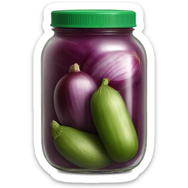 Pickle red onions in a jar sticker