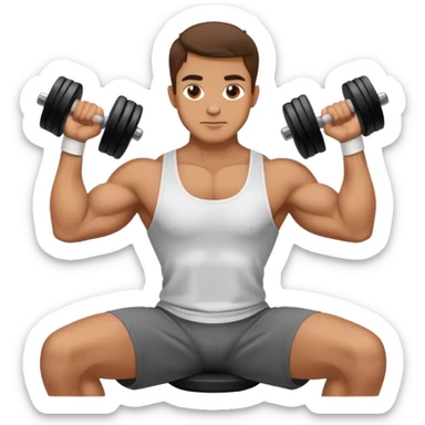 man seated weighted wrist curl sticker
