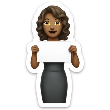 woman holding placard on stick sticker