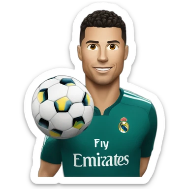 Ronaldo qui met une retournée contre une météorite sticker