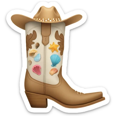 Beach cowgirl boots sticker