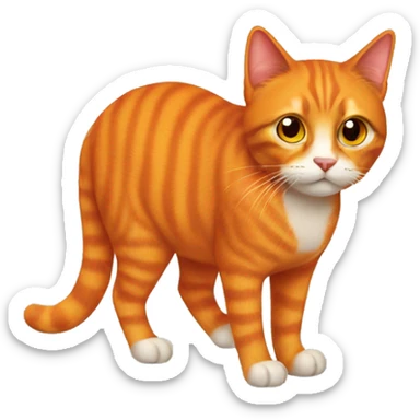 orange cat with red human hair sticker
