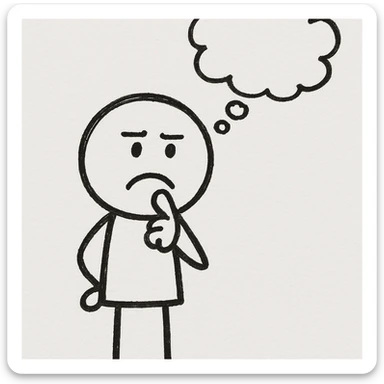 doodle person thinking sticker