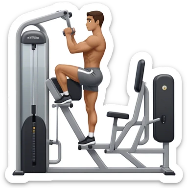 side-view of guy using calf-raise machine sticker