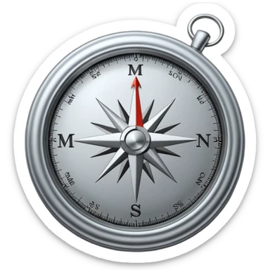 compass with 'mission' sticker