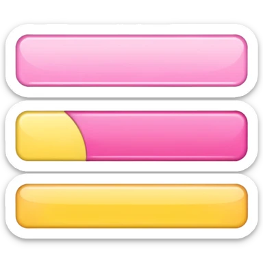 1/3rd Pink, 1/3rd white, 1/3rd yellow horizontal banner sticker