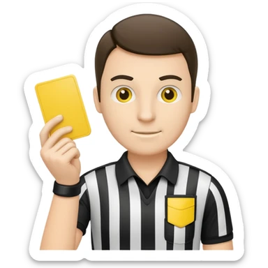 referee holding yellow card sticker