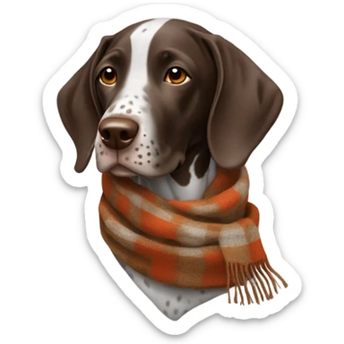 German shorthair pointer with scarf sticker