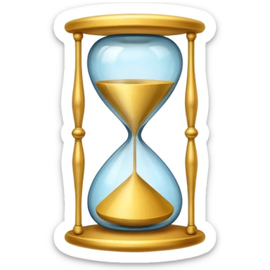 hourglass morphing fading into checkmark  sticker