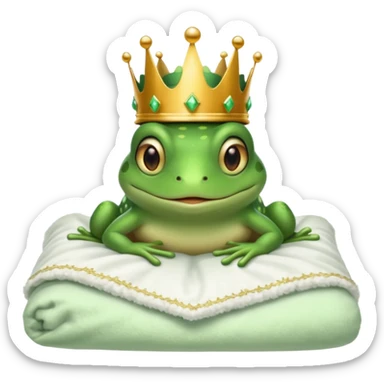 Princess frog in bed sticker