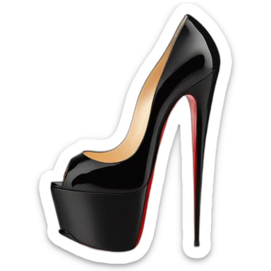 Louboutin Black patent Leather Lady Peep Toe Platform sticker
