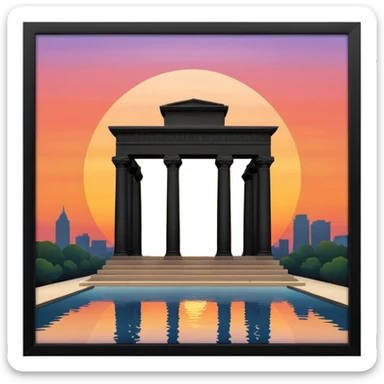 Atardecer en el templo de debod sticker