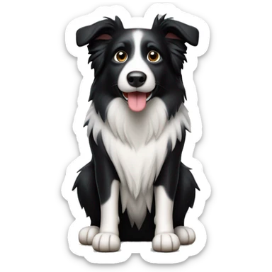 Border collie avec tête un côté noir et un côté banc sticker