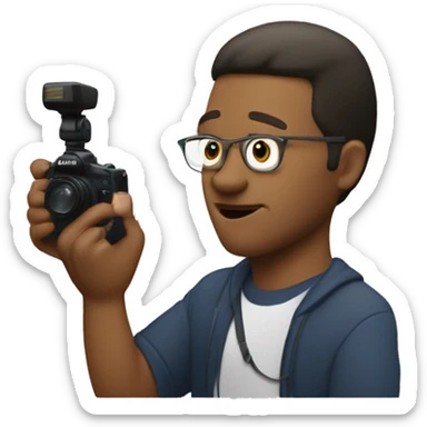 Duen scala johnson filming something on an iPhone 15 camera sticker