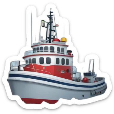 an offshore tug decorated for christmas cruising through ice pack sticker