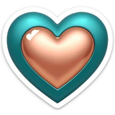 A teal, burnt orang, and rose gold heart, please.  sticker