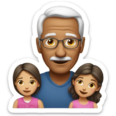 A grandfather with his daughter  sticker