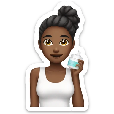 girl doing skincare sticker