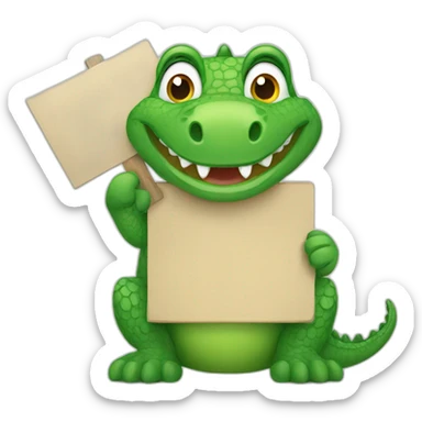 Cute crocodile Holding a Sign sticker