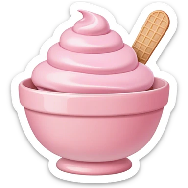 Pink ice cream bowl  sticker