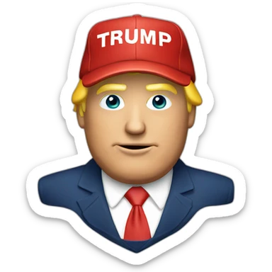 Trump with cap sticker