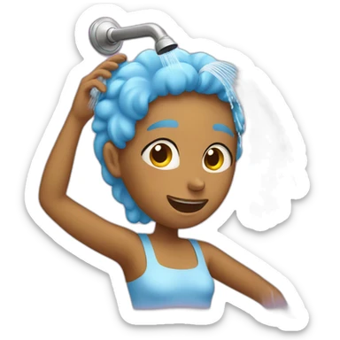 Woman taking a shower sticker