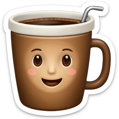 a cup of coffee in big cup sticker