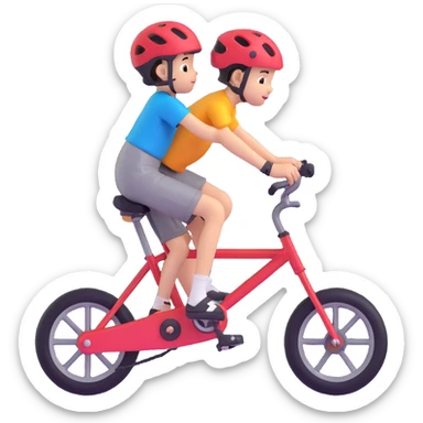 cute kid bike, two main wheels and two smaller support wheels sticker