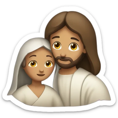 jesus with him mother marie sticker