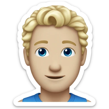 light curl blonde 30yo man blue eyed pale skin sticker